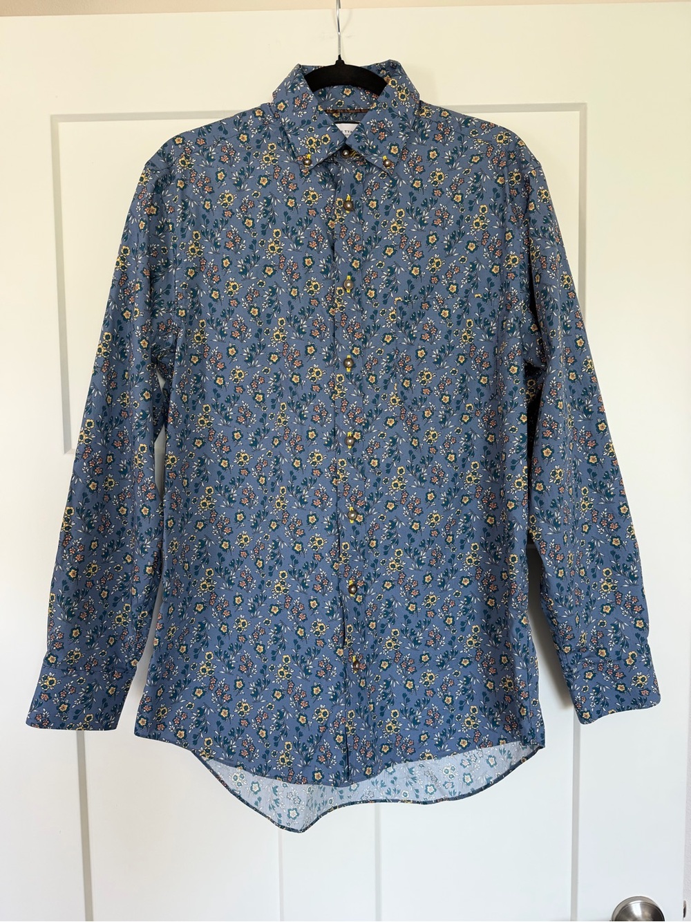 Charles Tyrwhitt Blue Floral Men's Button-Down Shirt
